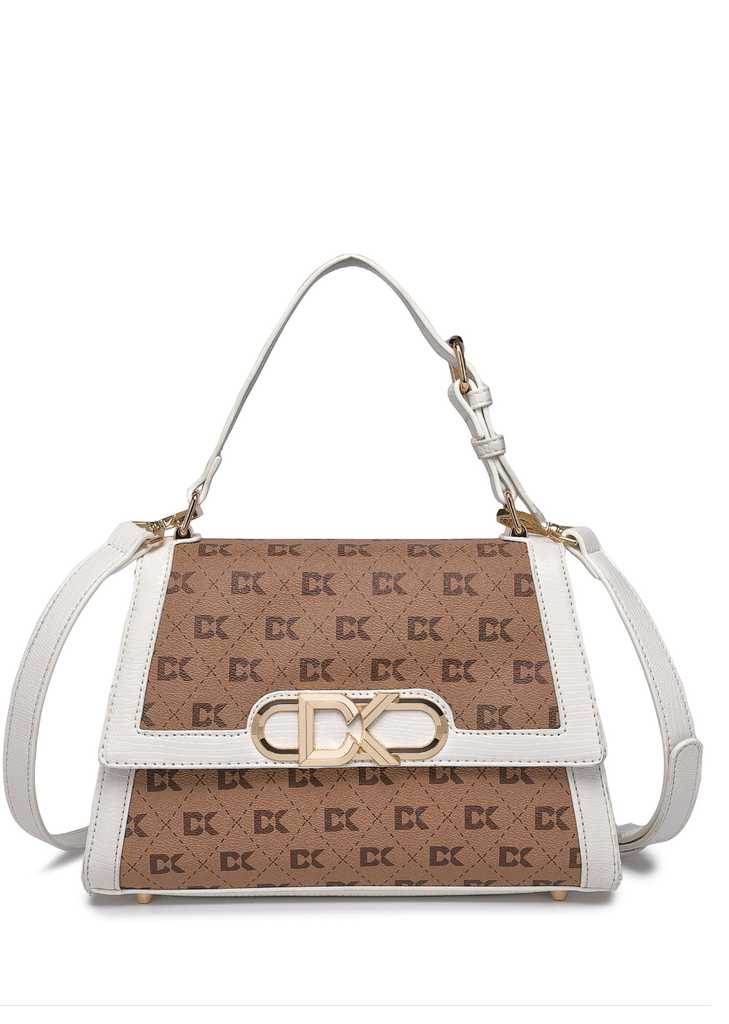 Infinity White Satchel Handbag