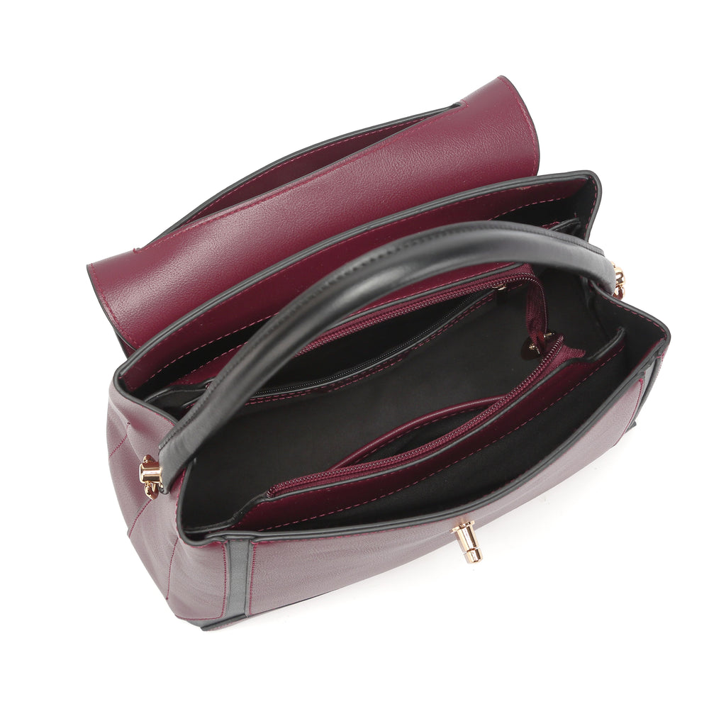 JUNO Maroon Classic Handbag
