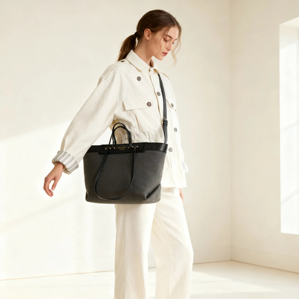 Black Classic Hazel Tote Bag for Women