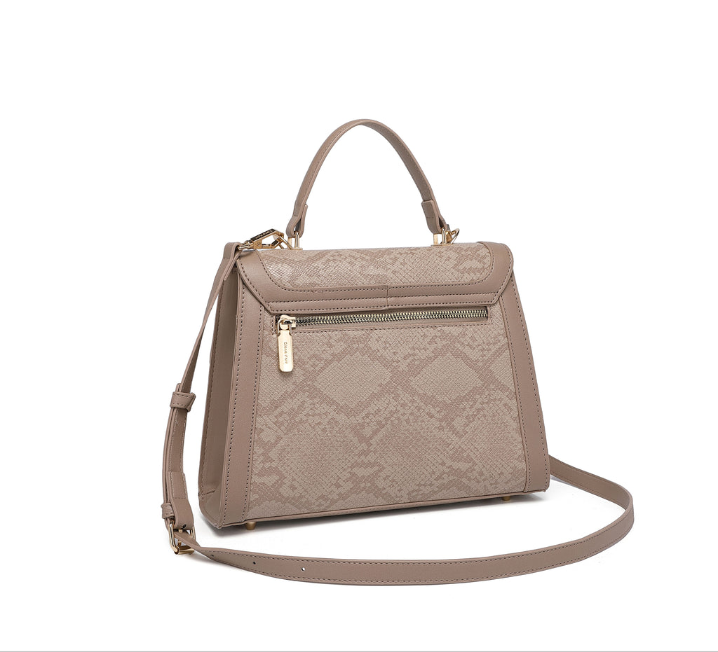 EMPORIO Khaki Satchel Bag with Shoulder Strap