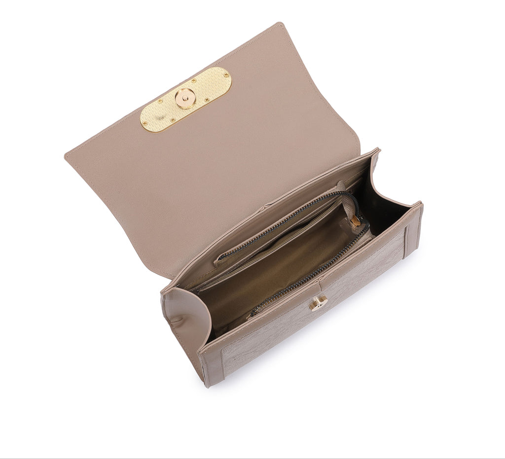 EMPORIO Khaki Satchel Bag with Shoulder Strap