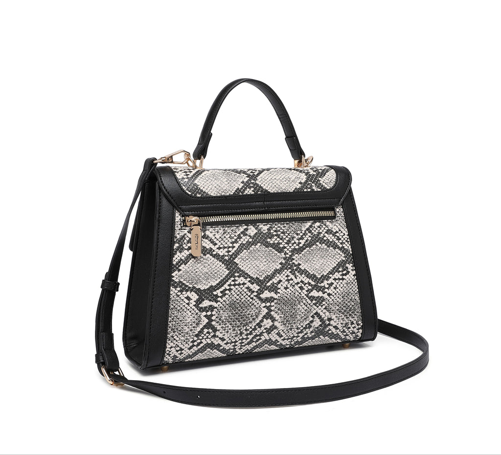 EMPORIO Black Satchel Bag with Shoulder Strap
