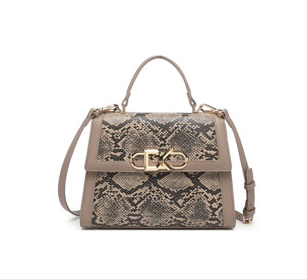 EMPORIO Dark Khaki Satchel Bag with Shoulder Strap