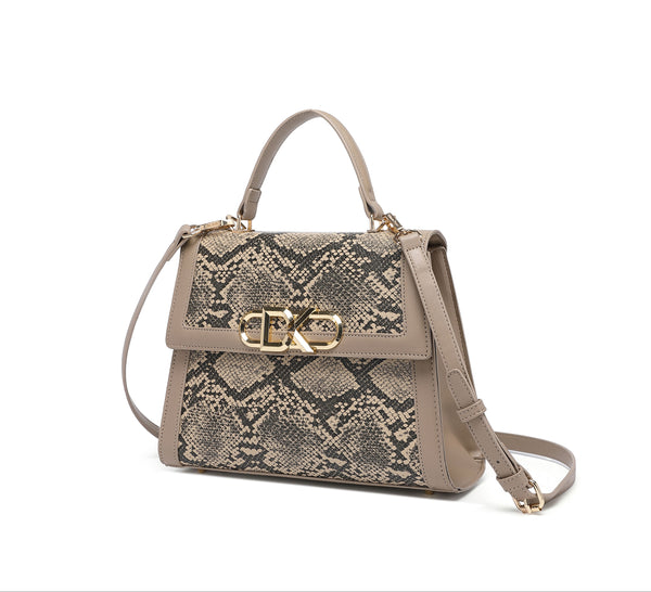 EMPORIO Dark Khaki Satchel Bag with Shoulder Strap