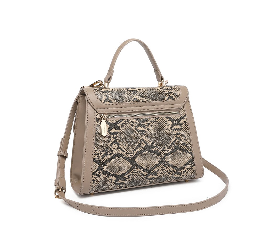 EMPORIO Dark Khaki Satchel Bag with Shoulder Strap