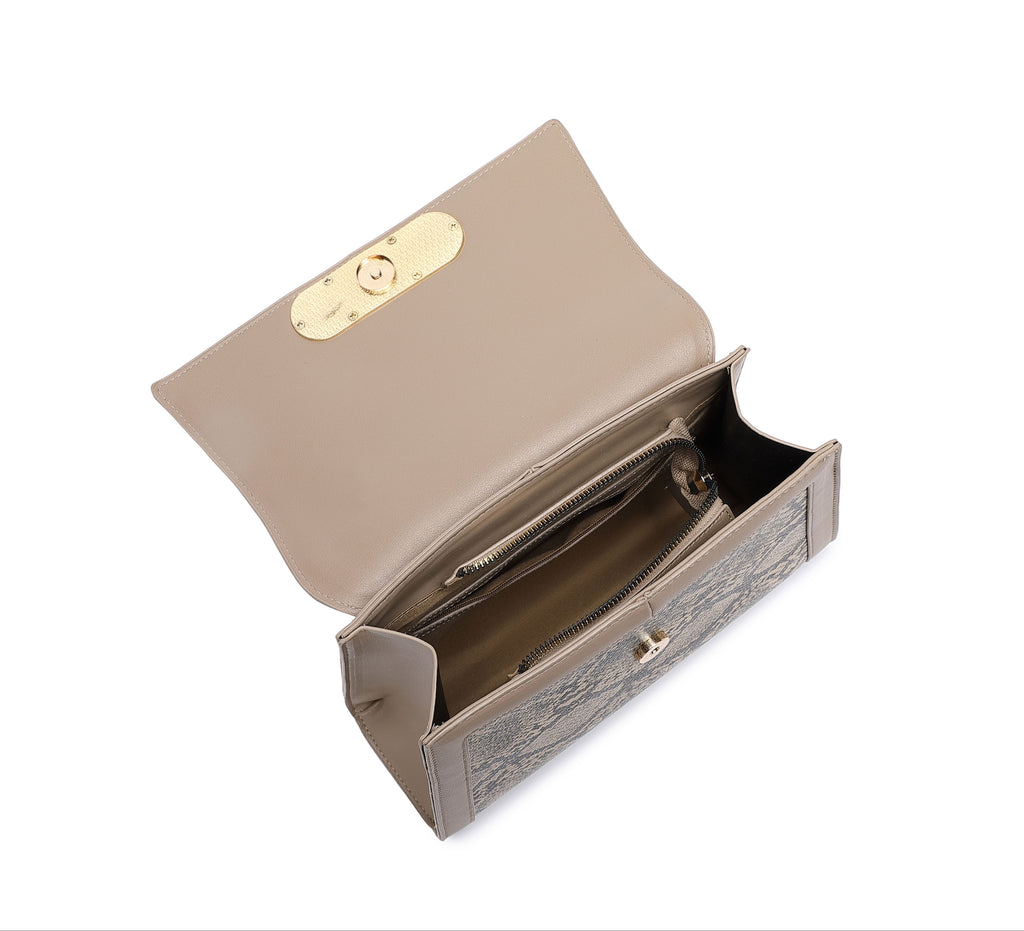 EMPORIO Dark Khaki Satchel Bag with Shoulder Strap