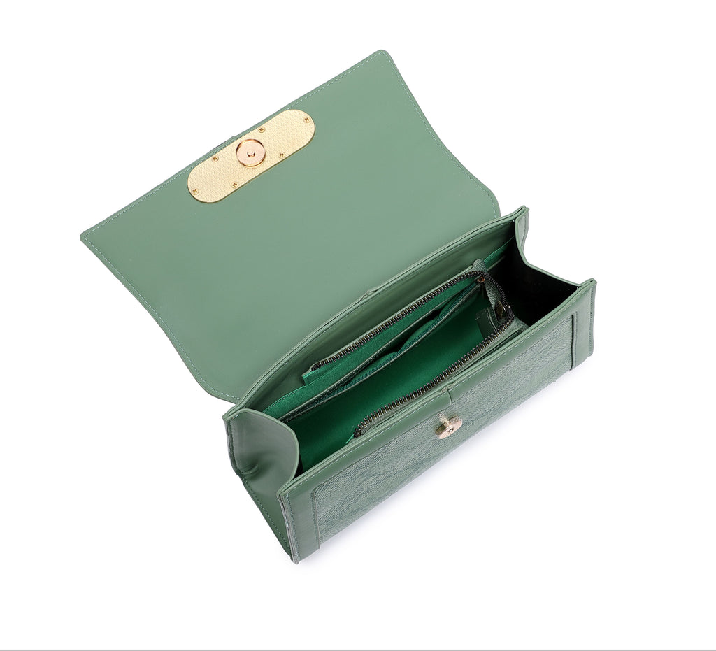 EMPORIO Green Satchel Bag with Shoulder Strap