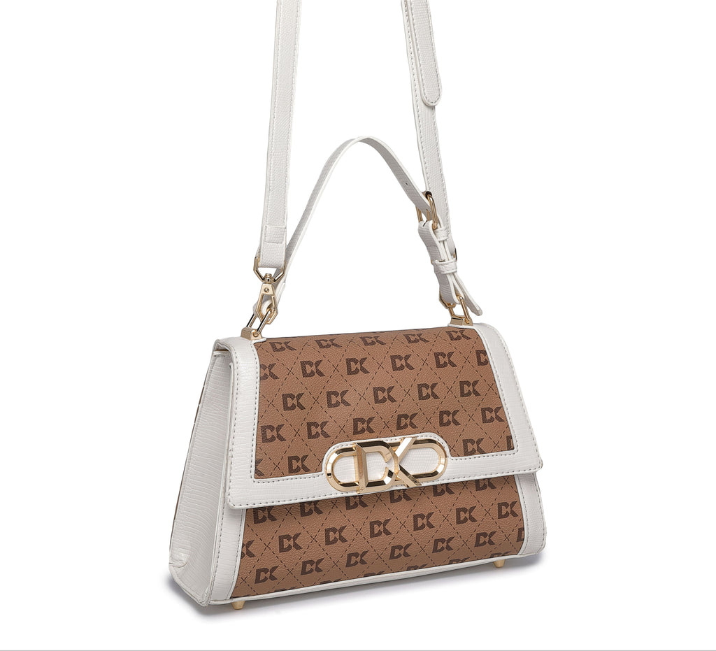 Infinity White Satchel Handbag