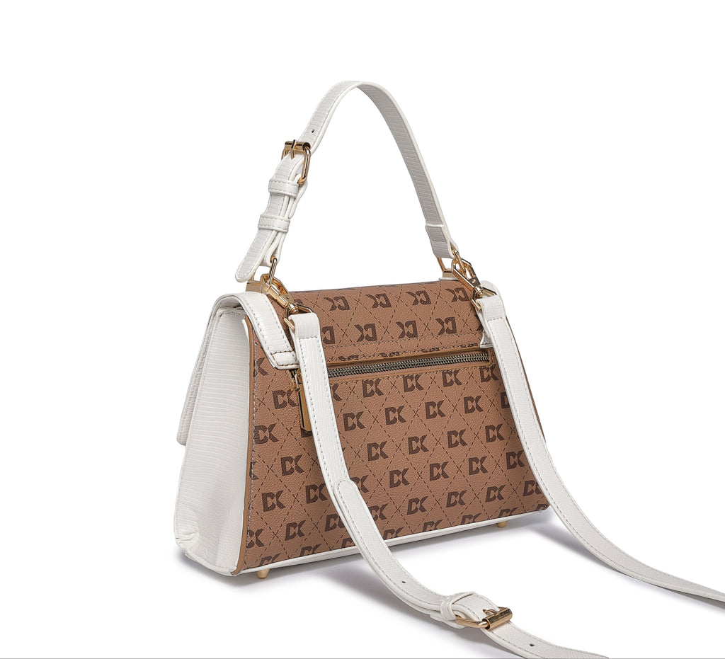 Infinity White Satchel Handbag