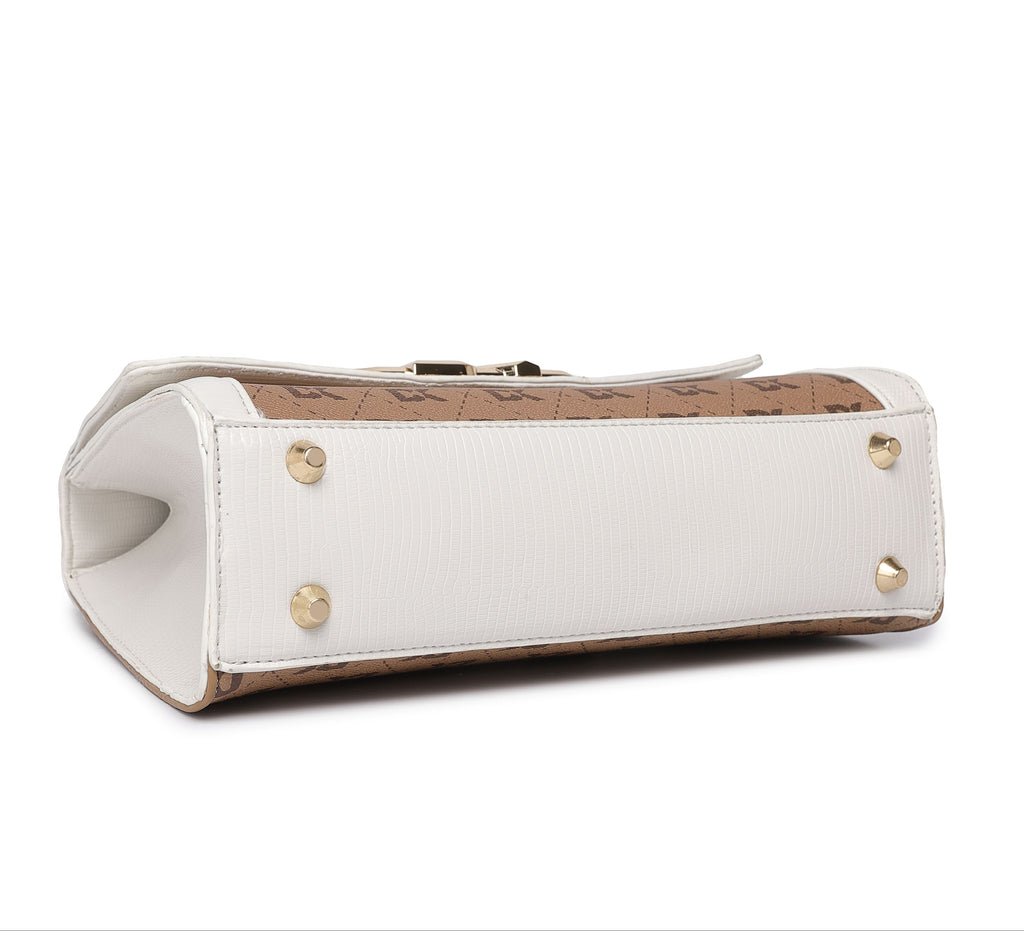 Infinity White Satchel Handbag