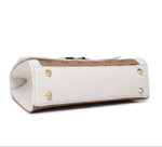 Infinity White Satchel Handbag