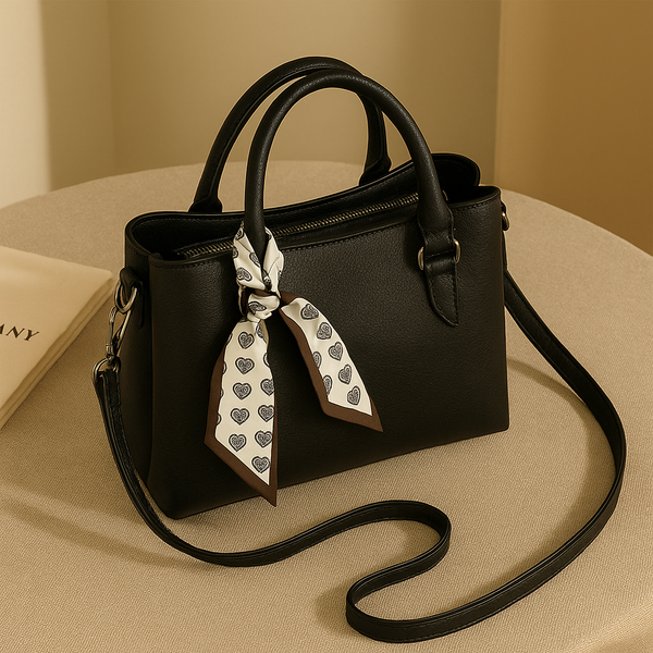 Solid Structured Handbag with Adjustable and Detachable Sling Strap for Women
