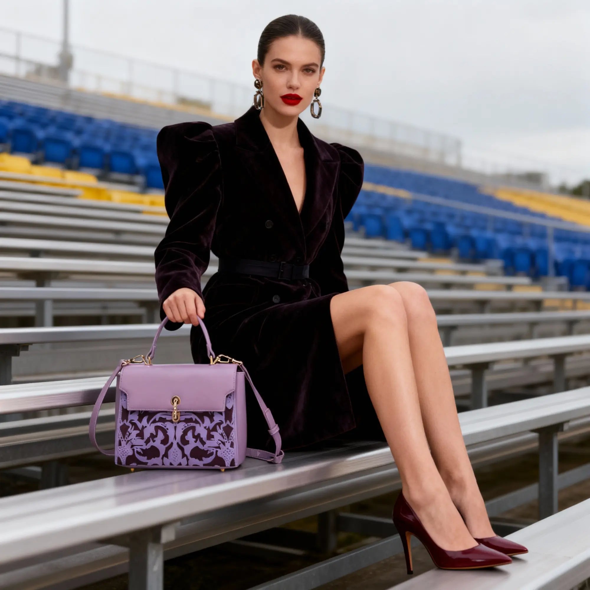 EMPORIO EMBOSSED MESSENGER HANDBAG