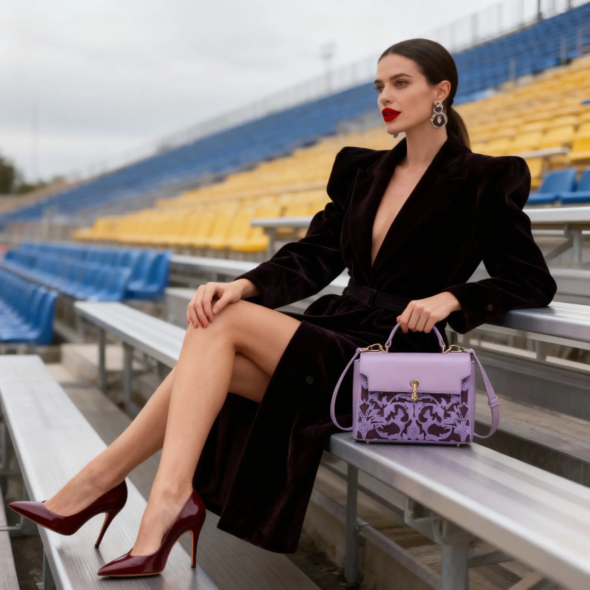 EMPORIO EMBOSSED MESSENGER HANDBAG