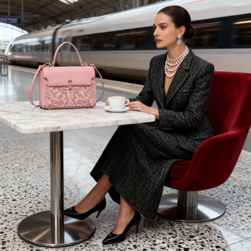 EMPORIO EMBOSSED MESSENGER HANDBAG