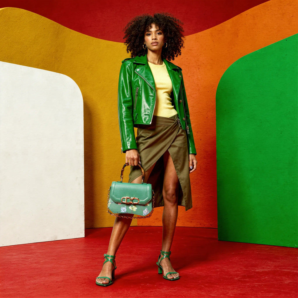 INFINITY FLORAL SATCHEL BAG