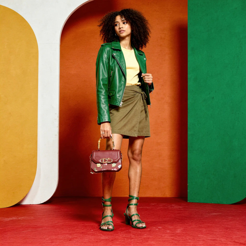 INFINITY FLORAL SATCHEL BAG