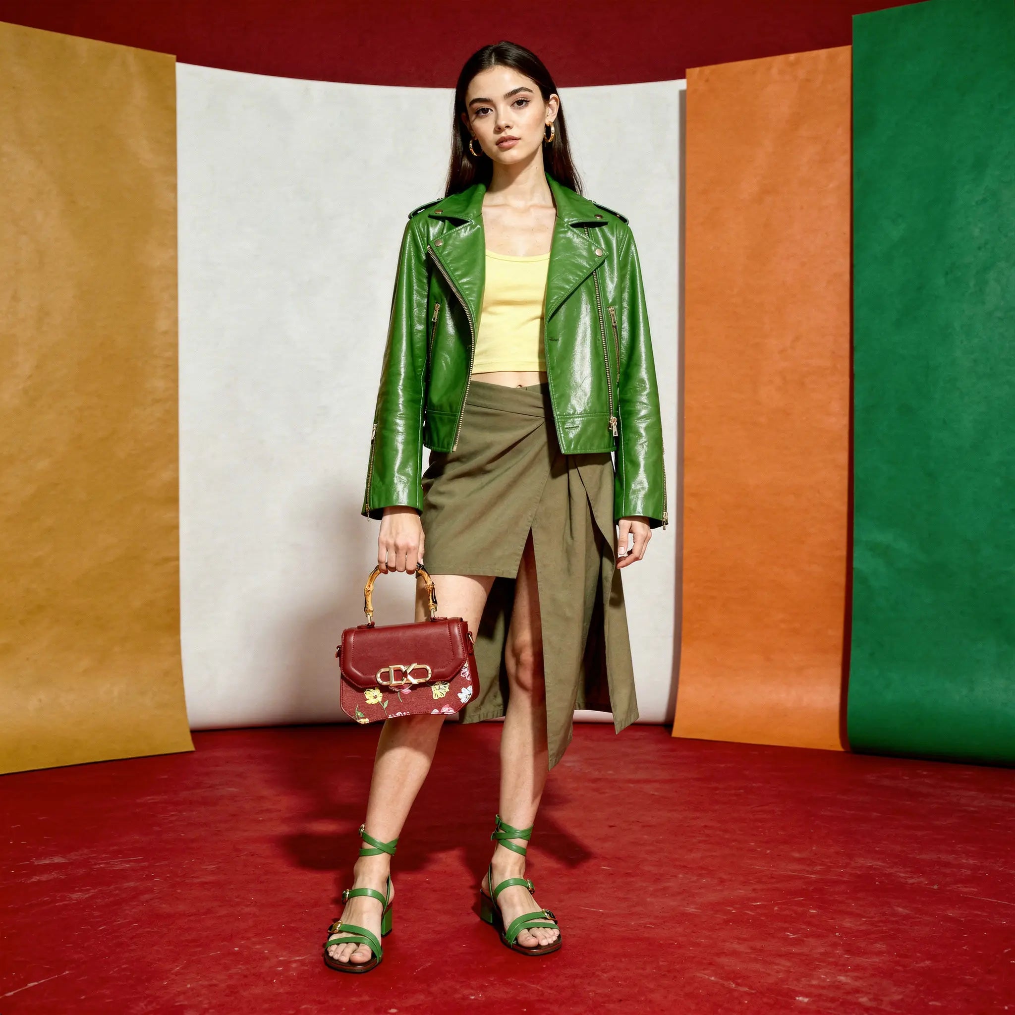 INFINITY FLORAL SATCHEL BAG