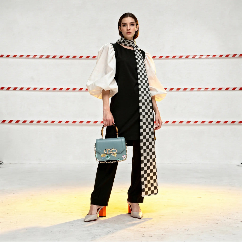 INFINITY FLORAL SATCHEL BAG