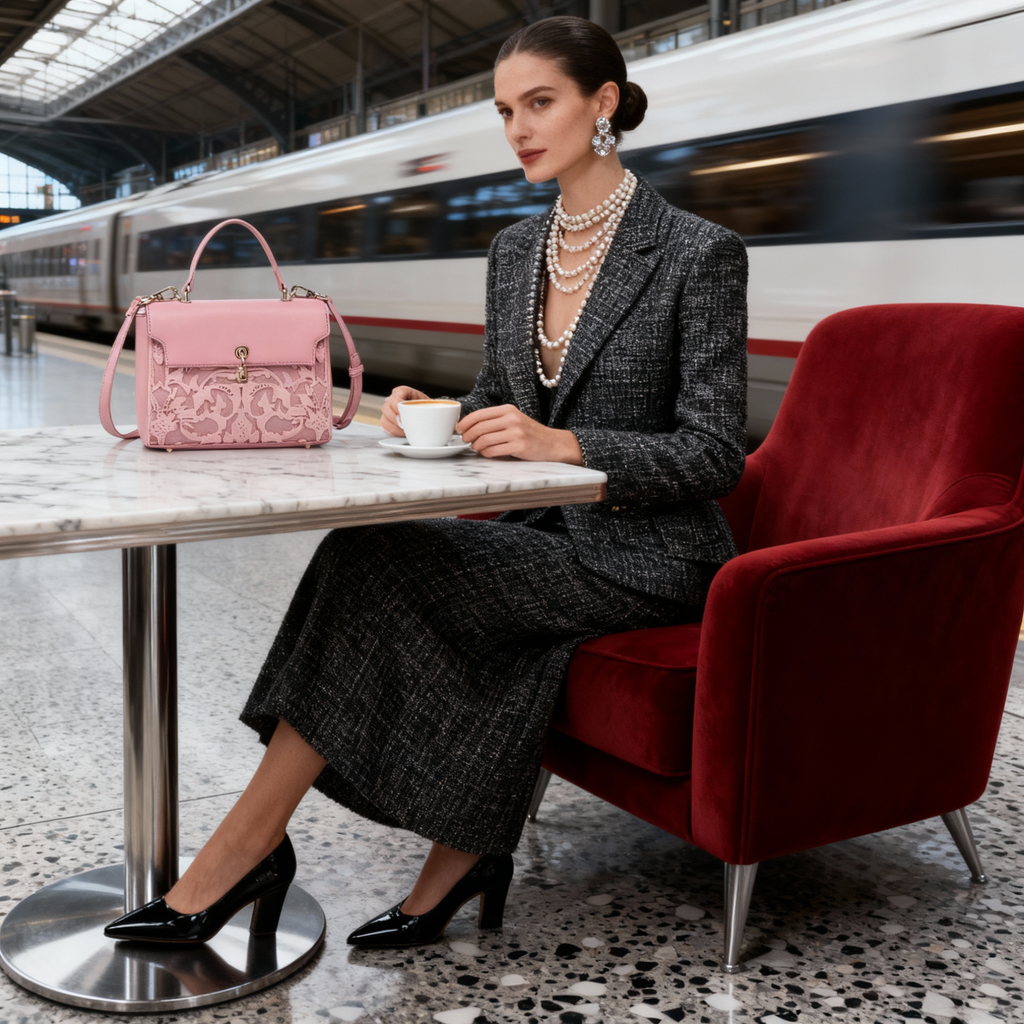 EMPORIO EMBOSSED MESSENGER HANDBAG - Diana Korr 